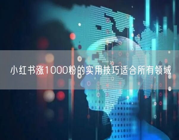 小红书涨1000粉的实用技巧适合所有领域