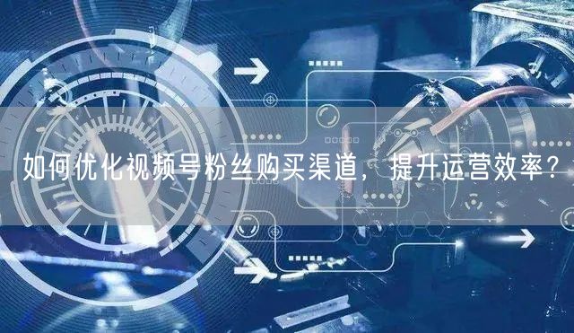 如何优化视频号粉丝购买渠道，提升运营效率？