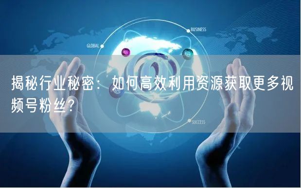 揭秘行业秘密：如何高效利用资源获取更多视频号粉丝？