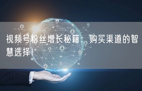 视频号粉丝增长秘籍:购买渠道的智慧选择!
