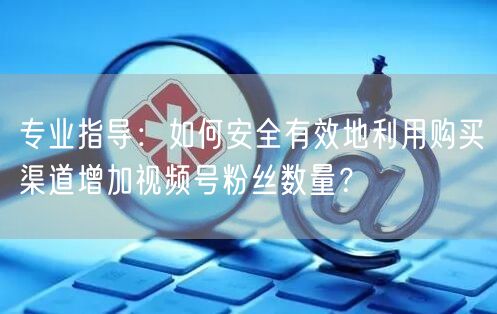 专业指导:如何安全有效地利用购买渠道增加视频号粉丝数量?