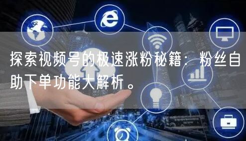 探索视频号的极速涨粉秘籍：粉丝自助下单功能大解析。