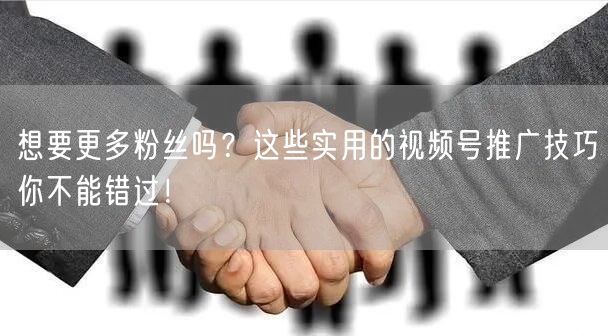 想要更多粉丝吗?这些实用的视频号推广技巧你不能错过!