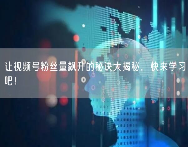 让视频号粉丝量飙升的秘诀大揭秘，快来学习吧！