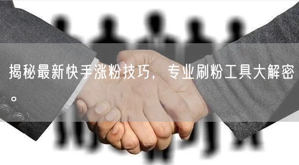 揭秘最新快手涨粉技巧,专业刷粉工具大解密。