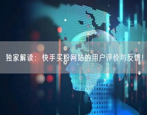 独家解读:快手买粉网站的用户评价与反馈!