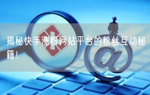 揭秘快手涨粉网站平台的粉丝互动秘籍!