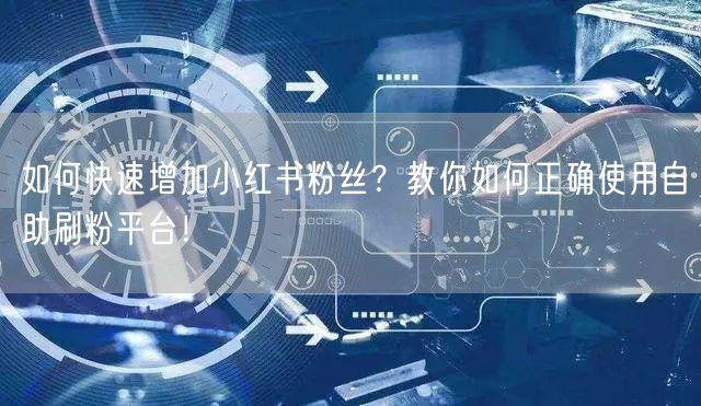 如何快速增加小红书粉丝?教你如何正确使用自助刷粉平台!